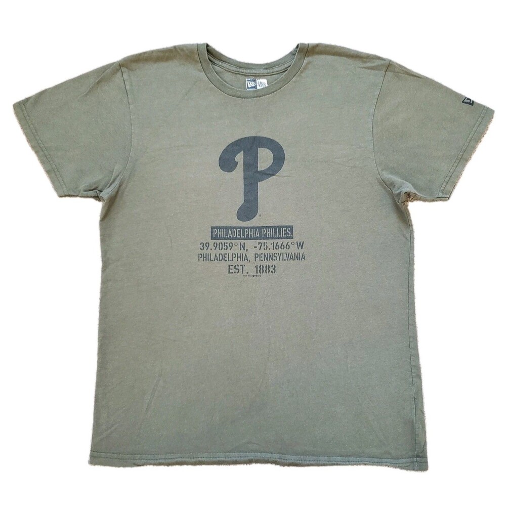 Philadelphia Phillies Salute To Service Sz Small Mens Green T-Shirt MLB New Era